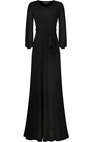 Image of Women's 3 /4 Sleeve Deep V-Neck Maxi Faux Wrap Solid Plus Size Dress