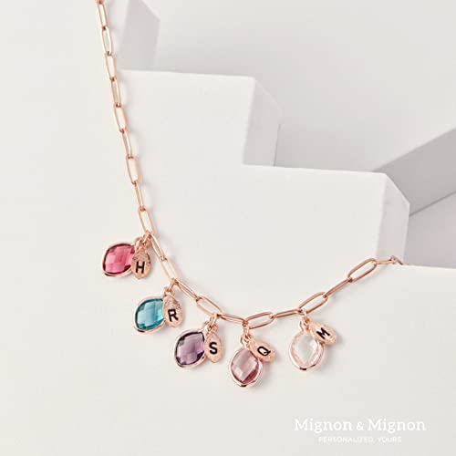 Mothers Birthstone Necklace Family Birthstone Necklace For Mom Initial Multiple Oval Birth Month Gemstone Necklace Personalized Jewelry For Women -P-Bson-H-D #TOP4