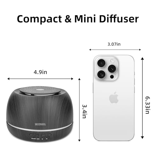 SEEDSEEL 300ML Essential Oil Diffuser,Ultrasonic Aromatherapy Diffuser, 7-Color Gradient Lights, Remote Control, 8 Hours Run Time, Suitable for Home,Office - Image 3