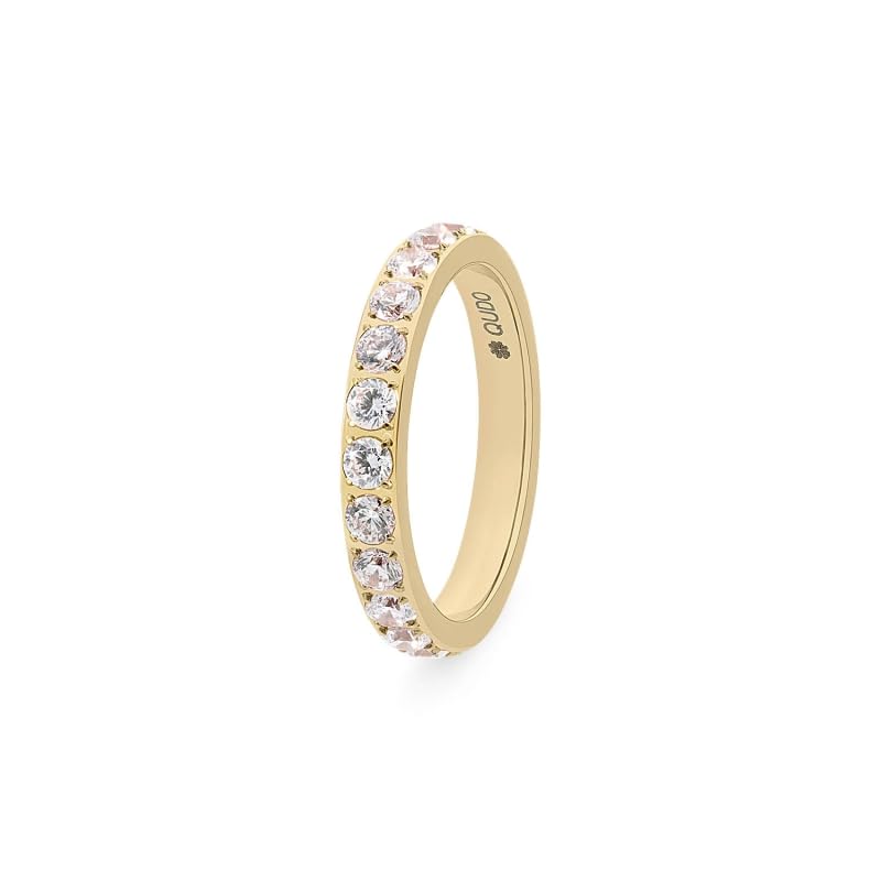 Qudo Vorsteckring Ring ETERNITY BIG Memoryring Edelstahl gold PVD beschichtet