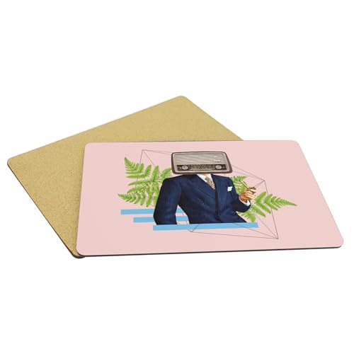 Set de table en liège isolant et antidérapant grand format rose 4x