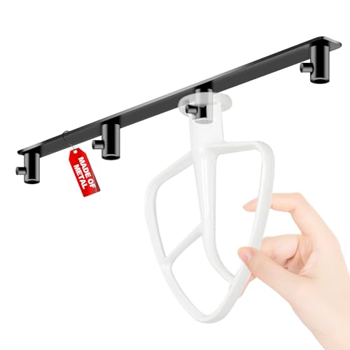 Tanggiteck 100% Metal Stand Mixer Attachment Holder – Premium Heavy-Duty Organizer with 4 Hooks, for Storage and Organizing Your 4.5qt, 5qt Kitchen Aid Attachments by Tanggiteck - Used condition - US$16.55