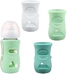3 Pack Silicone Sleeves for Avent Natural Glass Baby Bottles, Anti Breakage Baby Bottle Holder, Compatible Philips AVENT Glass Natural Baby Bottle 8 oz, BPA Free