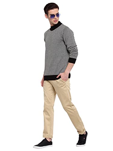 Image of Style Quotient Men Brown & Beige Chevron Pullover