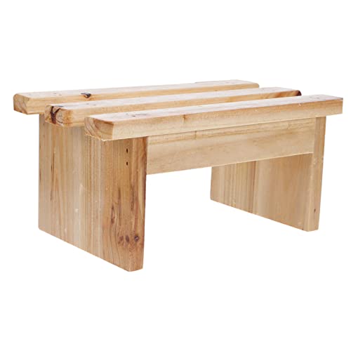 Hemobllo Taburete de Madera para Sauna Banco Antideslizante para Pies Reposapiés Estable y Duradero para Baño y SPA Banqueta Multifuncional de Madera Natural