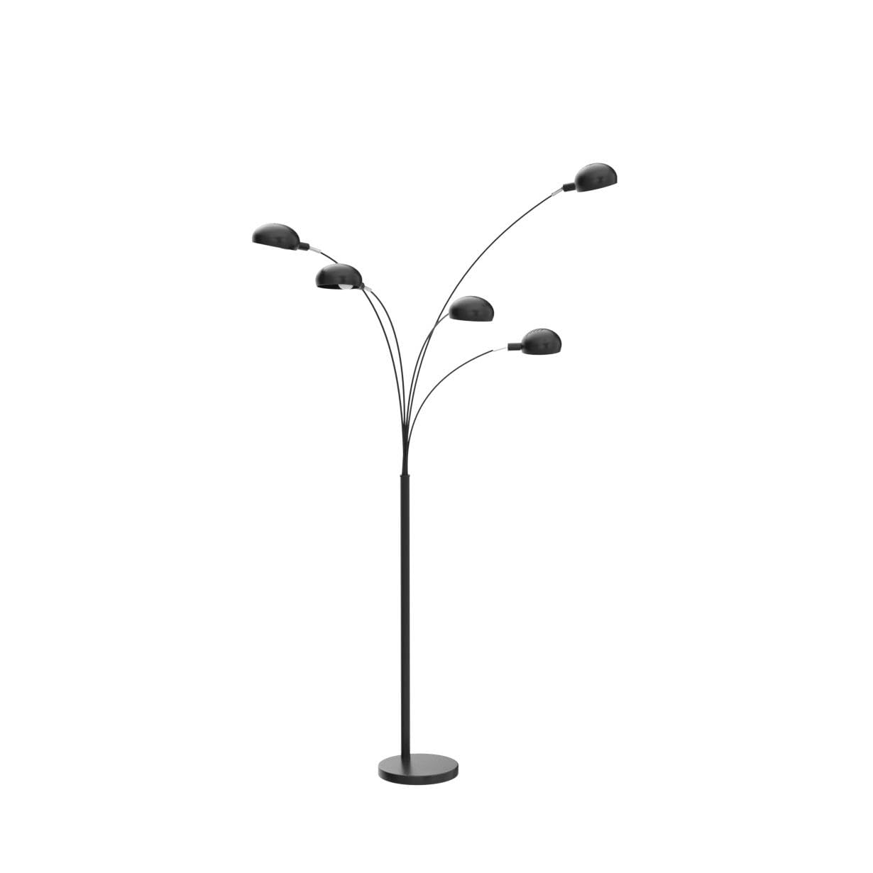 Qazqa sixties fl - Lampe sur pied bras articulé - 5 lumière - H 1980 mm - Noir - Design - éclairage intérieur - Salon