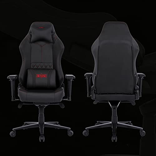 Smax Gaming Chair Big And Tall Full Mould Foam De Luxe Version Gamer Chair 4D Adjustable Armrests Premium Carbon Fiber Fabric And Pu Leather Headrest Lumbar Support Video Game Chairs #TOP6