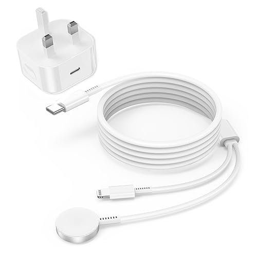𝟐𝟎𝟐𝟒 𝐔𝐩𝐠𝐫𝐚𝐝𝐞𝐝 Apple Watch Charger,2-in-1 USB C Charger for iWatch & iPhone,2M Fast Charging Cable with 20W Fast Wall Charger for Apple Watch Series 8/7/6/5/SE & iPhone14/13/12/AirPods