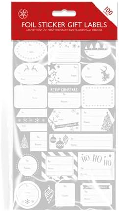 St@llion Gold and Silver Foiled Self Adhesive Christmas Stickers Name Gift Tags for Presents Labels Stickers, Xmas Paper Label Stickers Decoratives, Christmas Gifts Wrapping DIY Craft Decoration Pk1