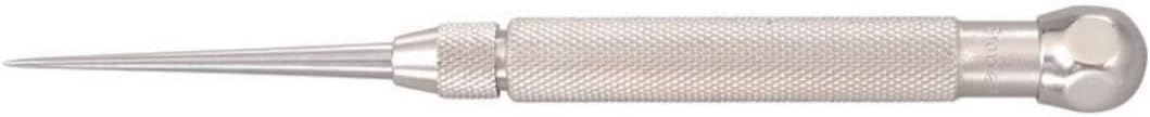 Starrett Steel Pocket Scriber with Hexagon Shape Head - 2-7/8" Length, 3/8" Handle Diameter, Knurled and Nickel-Plated Handle - 70B