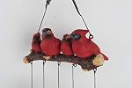 Cardinal Bird Wind Chime, Red Bird Bell Wind Chimes Decorations, Garden Backyard Church Hanging Decor, Red
