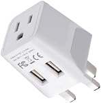 Ceptics Type G Travel Adapter for Travel to London, Hong Kong, Ireland - USB-A + USB-C & USA Input - Type G Adapter Grounded - Ideal for Phone, Laptop, Cameras (CTU-7) | Plug Adapter Type G, Type G Travel Adapter for London, Hong Kong & Ireland, Grou