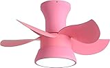 MayNuo Ceiling Fans with Lights and Remote for Winter and Summer, Small Ceiling Fan Light for Bedroom 5 Reversible Blades, Mute, Children Boys Girls Dining Room Kids Ceiling Lamp/Pink