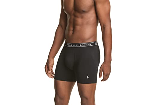 Image of POLO RALPH LAUREN Underwear Boxer Brief, 3-Pack, Stretch Classic Fit, Moisture Wicking Pouch, Regular, Trunk & Long Leg