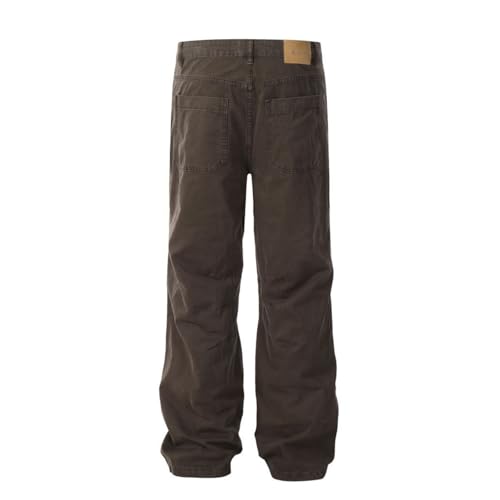 Men's Spring and Autumn Solid Color Straight Fit Denim Jeans Classic Retro Baggy with Pockets Baggy Jeans2