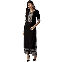 Amayra Women’s Rayon Printed Straight Kurti with Palazzos Set