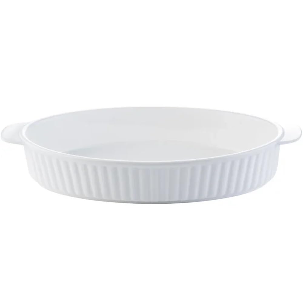 Fuente de cerámica for Hornear con Doble asa, Apta for Horno, Ideal for lasaña, Pasta, horneado, asado y Uso Familiar. Distribución Uniforme del Calor.(12in 1000ml)