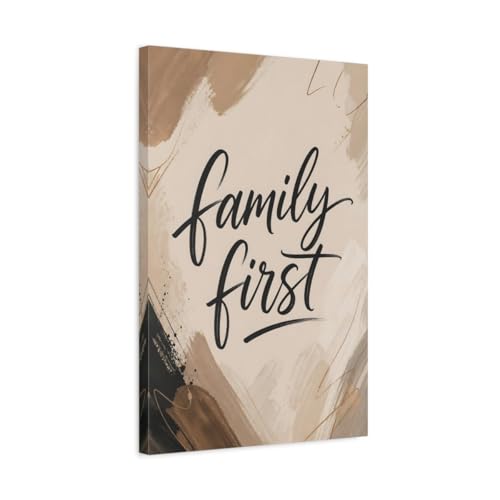 Toile Family First déco murale abstraite 16x24 inch moderne