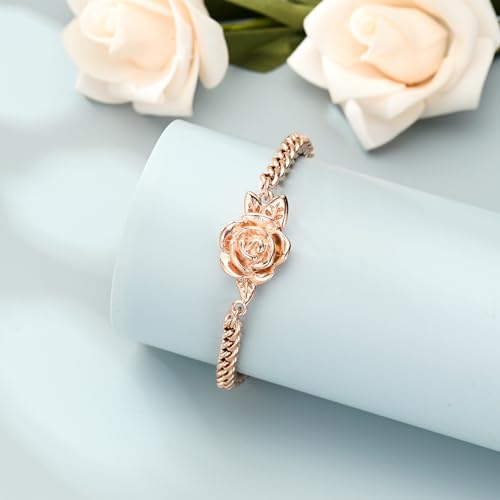 shajwo Cremation Jewelry Rose Flower Urn Bracelet for Human Ashes for Women Girl Adjustable Memorial Keepsake Link Bracelet3