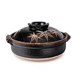 Japanese Momiji Design Donabe Ceramic Hot Pot Casserole Banko Earthenware Clay Pot for Shabu Shabu...