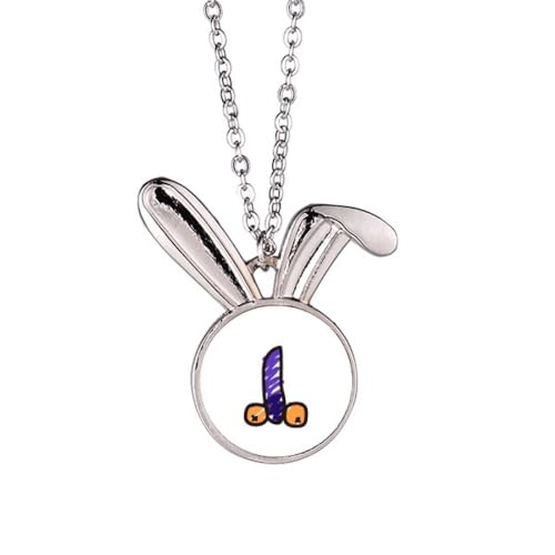 Collier lapin Just Oranges avec pendentif aubergine en bijou animal