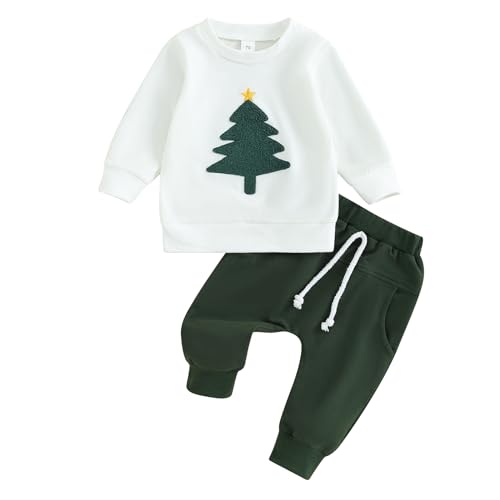 Image of JLKGICF Toddler Boy Thanksgiving Outfit Turkey Long Sleeve Sweatshirt Waffle Jogger Pants Fall Winter Baby Boy Clothes