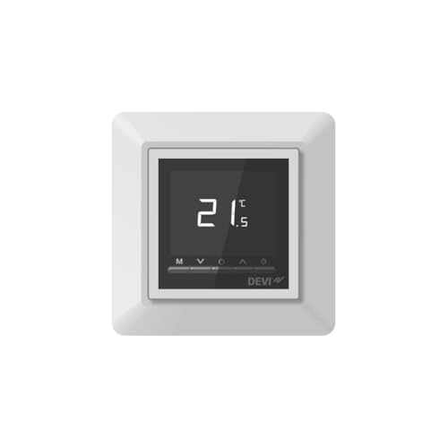 DEVI Timer-Thermostat OPTI 140F1055 mit weißem Einfachrahmen