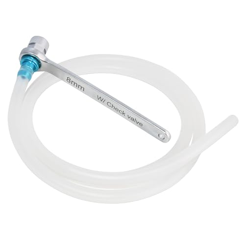 FIRSTINFO F3508 8mm Mini Brake Bleeder Wrench with Hose, Check Valve and 12 Points Socket, for Automotive and Motorcycle Brake Bleeding