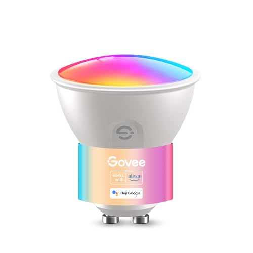 Govee Smart Bulb GU10 RGBWW, 400LM Dimmable Color Changing GU10 LED Light Bulbs Work with Matter, Alexa, Google Assistant, 56 Dynamic Scenes, 1 Pack