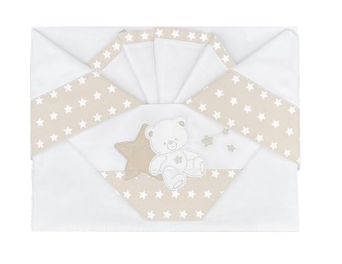 ANDY & HELEN 2/400D50 Lot de 3 draps pour landau/mini berceau,crème