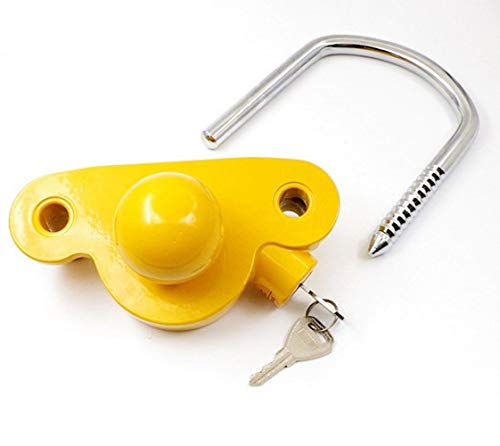 Def Coupler Lock Hitch Trailer Lock With 2 Keys Heavy-Duty Steel Fits 1-7/8" 2" And 2-5/16" Replaces#72783 Yellow And Chrome #TOP1