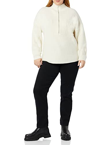 Amazon Essentials Women's Mid Gauge Stretch Half Zip Polo Collar Sweater (Previously Daily Ritual), Beige, X-Small #TOP23