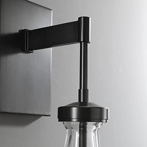 Ringrain Wall Sconces Modern Raindrop Wall Lights Set Of 2, Matte Black Indoor Vanity Light Fixtures For Bathroom,Raindrop Wall Lamp With Hand Blown Solid Glass Perfect For Bedroom, Living Room #TOP6