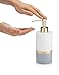 Essentra Home Day and Night Collection White and Grey with Gold Stripe Liquid Soap Dispenser with Gold Pump for Bathroom, Bedroom or Kitchen. Also Great for Hand Lotion