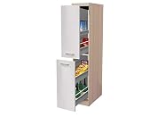 MMR Midi-Apothekerschrank DERRY - Hochschrank - 2-Front-Auszüge, 4 Schubkästen - Breite 30 cm - Perlmutt Weiß