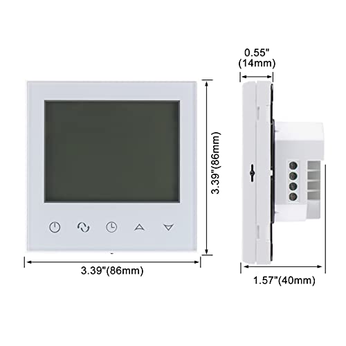 Wengart 24V Programmierbarer Thermostat WG03-2,Präzise Regelung der Innentemperatur, LCD-Display, Touch-Tasten, geeignet für Wasser-, Strom- und Heizsysteme