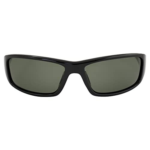 Tenerife Polarized Sunglasses for Men or Women Wraparound Black Frame w/Green Lens2