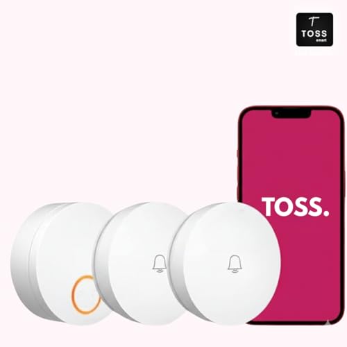 Image of Toss Smart Wireless Doorbell for Home & Office | 45 Melodies, 50m Range, Battery Operated, Easy Install, No Wi-Fi Needed, Durable Design