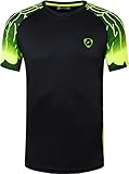 EU = talla S M L XL XXL jeansian Camiseta deportiva de manga corta para hombre, para tenis, golf y bolos LSL133 Lsl229blackgreen XL