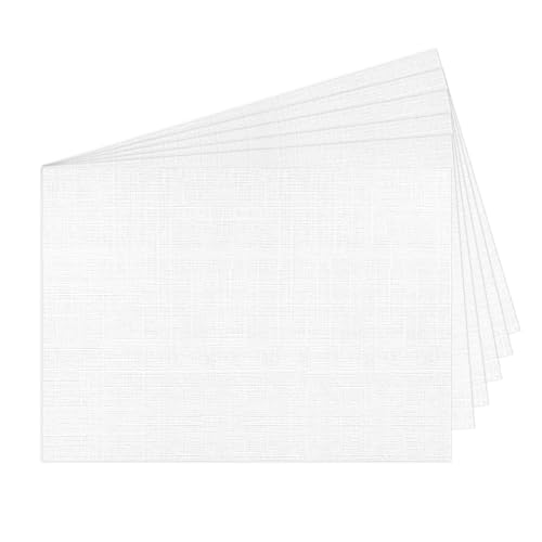 5x7 Linen Textured Cardstock White, Goefun 100lb Wedding Invitation Heavy Duty Card Stock, 100 Pack Printable Linen Paper for Inkjet Printer, Laser Printer, Invitations, Artworks, DIYs
