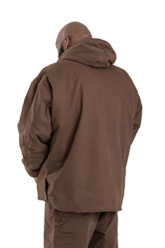 Berne Men's Heartland Washed Duck Hooded Work Coat, Medium Regular, Bark #TOP1