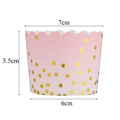 50 Pcs Colorful Greaseproof Paper Baking Cups Large 5 Oz Cupcake Paper Liners Disposable Muffin Cases Cupcake Holders Containers for Wedding Party Festival Graduation Party