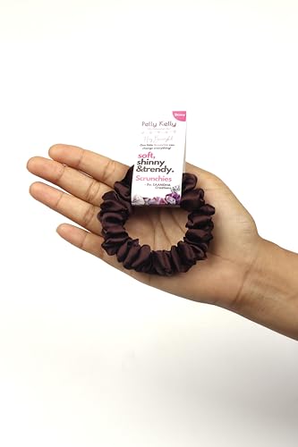 Image of Satin Scrunchies Hair Bands for Women | No-Damage Elastic Hair Ties for Ponytails & Buns | Fluffy & Stylish Rubber Bands | Small Size | Pack of 5