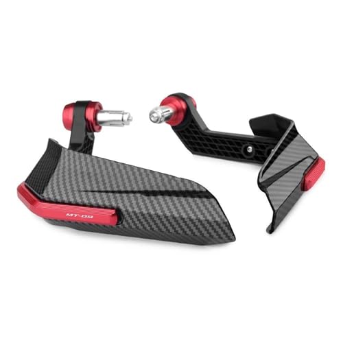 Poignées guidon moto pour Yamaha MT-09 avec protection de mains rouge