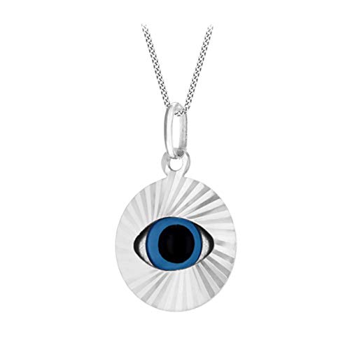Tuscany Silver Collar con Colgante Amuleto Contra el 'Mal de Ojo' (Corte...