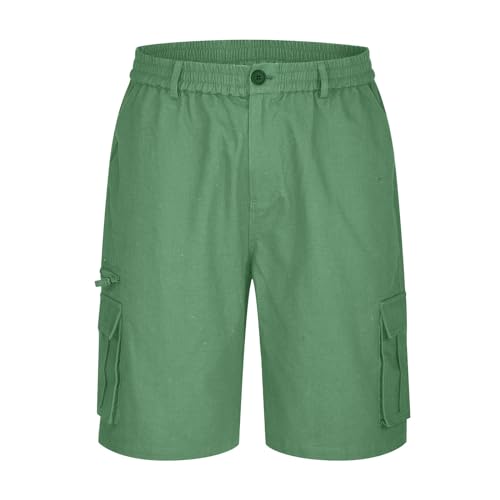 Image of Cargo Shorts for Men,Summer Casual Elastic Waist Big Tall Baggy Shorts Lightweight Hiking Short with Multi Pockets