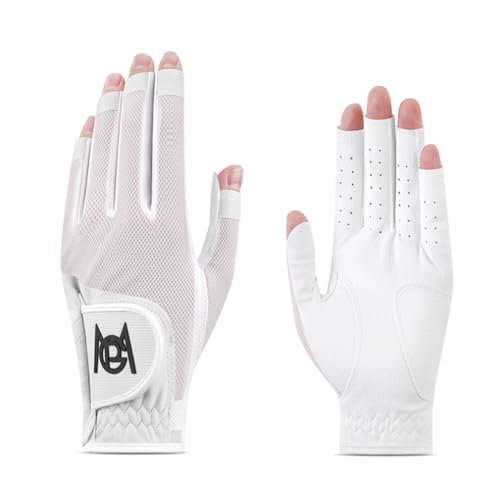 Gants de golf sans doigts femmes mitaines respirantes avec paume texturée PU