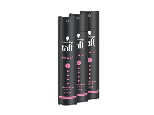 Schwarzkopf Taft Lot de 3 sprays pour cheveux secs et abîmés Cachemire (3 x 250 ml), degré de tenue 5, formule végétalienne*