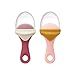 Boon Pulp Silicone Baby Fruit Feeder - Soft Silicone Baby Feeding Set - Fruit and Vegetable Baby Led Weaning Supplies - Baby Feeding Essentials - Orange/Mauve and White/Mauve- 2 Count