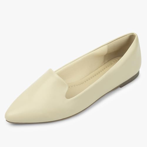 Image of MUSSHOE Black Flats for Women Pointed Toe-Comfortable Business Casual Work Shoes, Dressy Suede Slip On with Memory Foam for Office, Teacher & Standing All Day